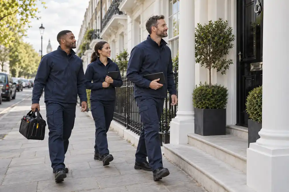 Bob's Handyman property-services team outside a London home