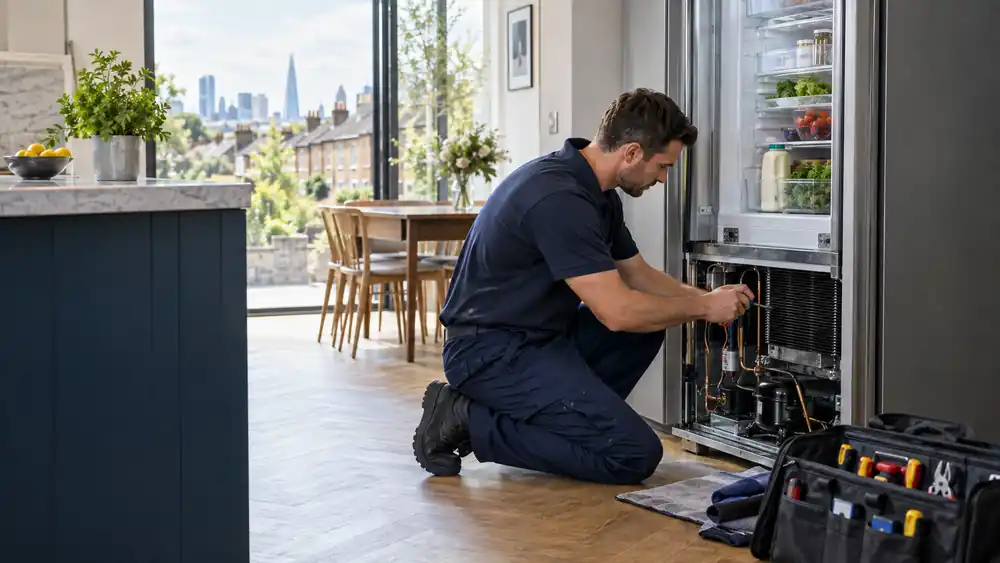 Professional fridge and freezer repairs work in a London property
