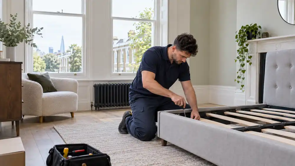 Professional furniture assembly work in a London property