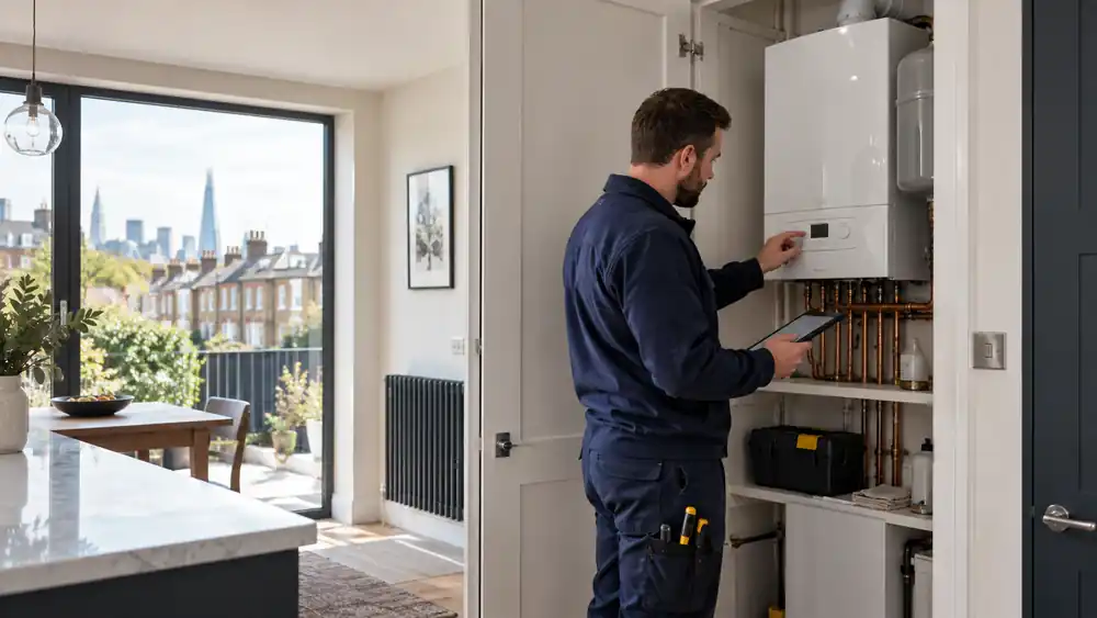 Professional gas boilers and heating work in a London property