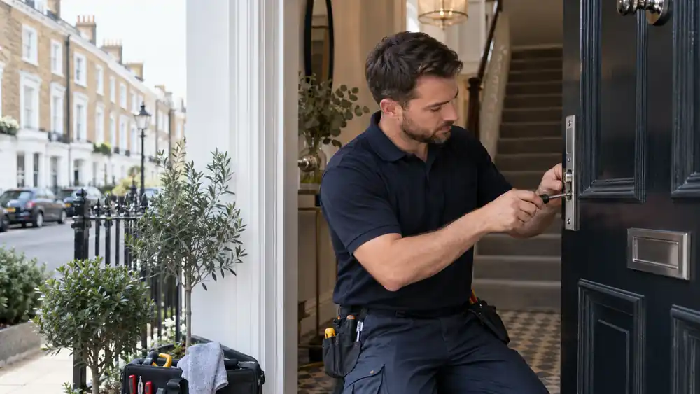 Professional home safety and security work in a London property