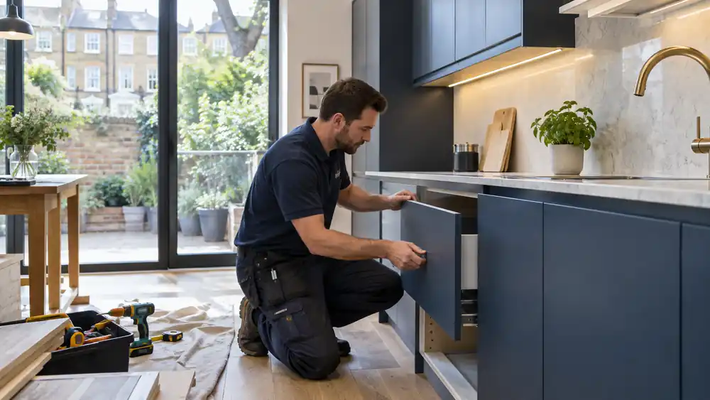 Professional kitchen refurbishment work in a London property
