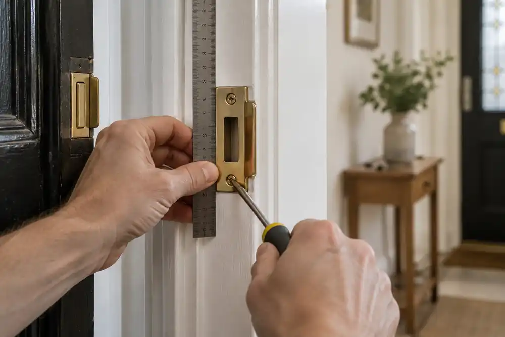 Careful alignment of a door latch and keep