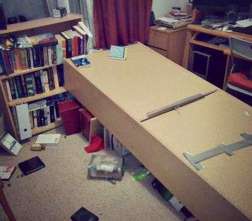 Furniture on Ground Fallen Bookcase