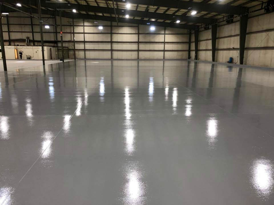 Wide room concrete flooring