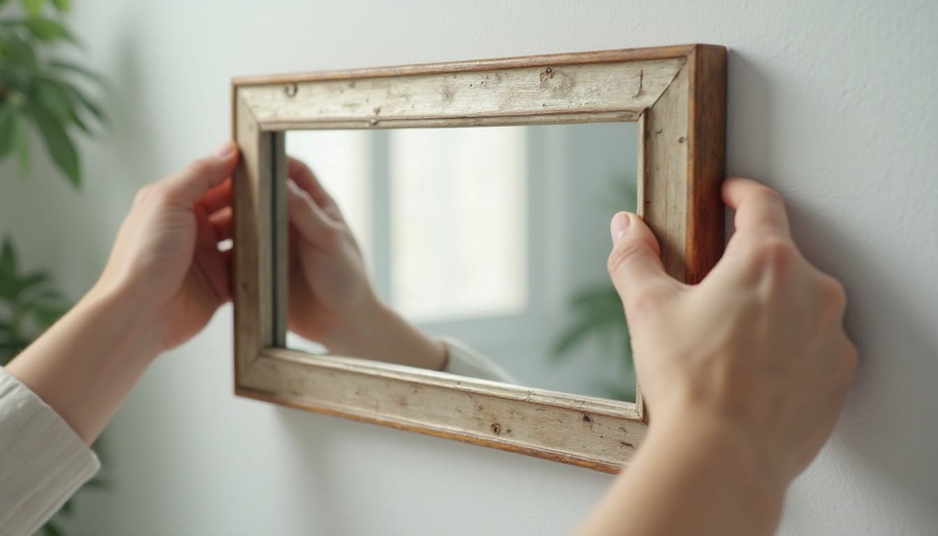 Hanging a mirror on brick wall